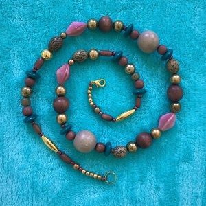 Vintage Boho Multicolor Unique Beaded Necklace